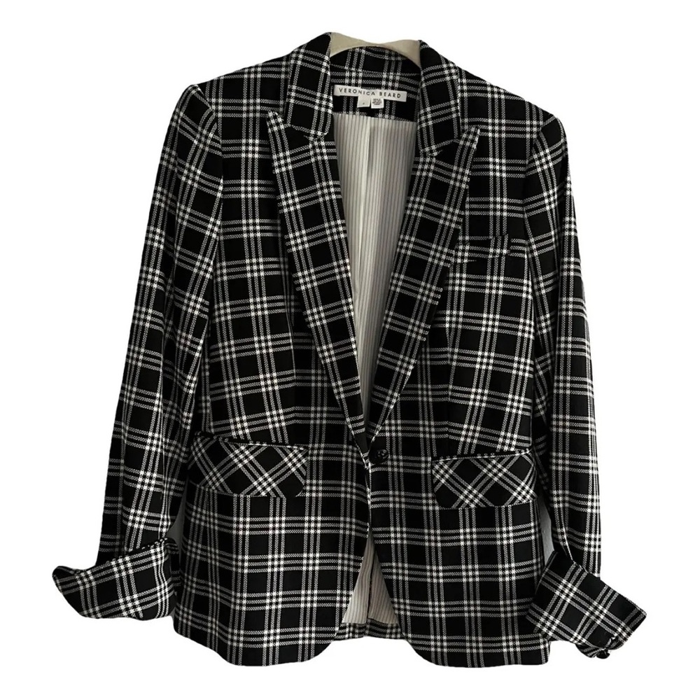 Veronica Beard Black and White Plaid Blazer
